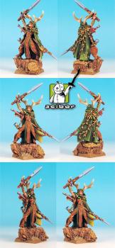 Warhammer WE Wood Elves Lord with Two Hand Weapons by Scibor