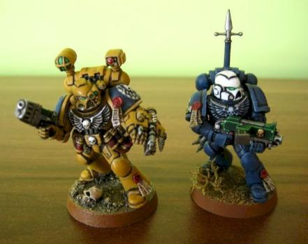 Dark Praetorians Space Marines Apothecary and Veteran by PhobosPL