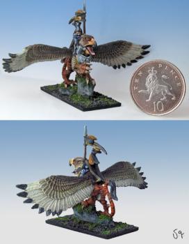 Warmaster 10mm scale Empire Hero on Griffon by Margo