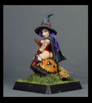 Witch on Pumpkin by blue moon miniatures by bluemoonminiatures