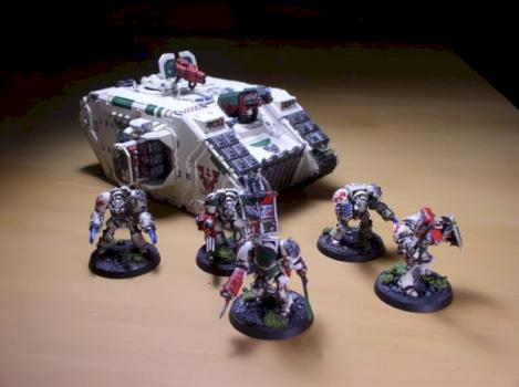 Deathwing Squad and Land Raider Crusader by Acryn