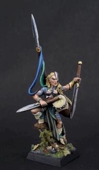 Wood elf wardancer musician by SaxonAngel