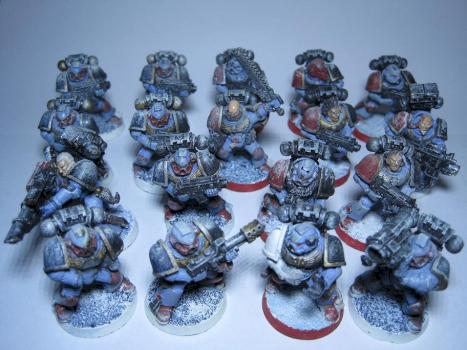 My First Space Wolves Squad, painted in 2003 by electricbootsDFM