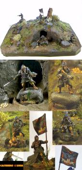 Death Korps of Krieg Command squad with dioram by Casterino