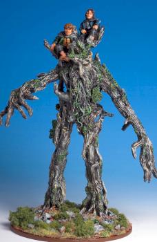 Treebeard with hobbits by Duliniel