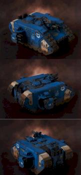 Space Marines Ultramarines Landraider by highelf