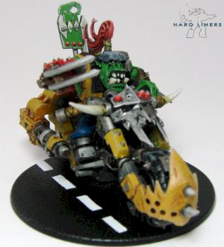 Ork Nob on Warbike by Kenndogg