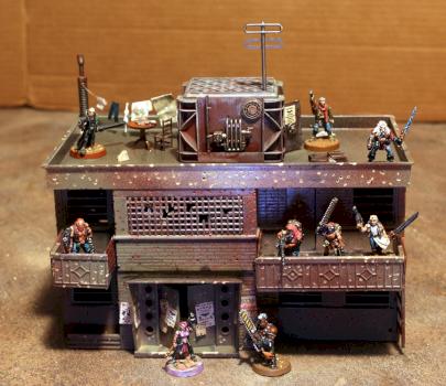 Necromunda Hab building front by WorkingStiff