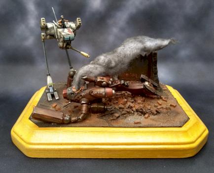 Battletech Unseen Diorama: Locust v Marauder by hakoMike