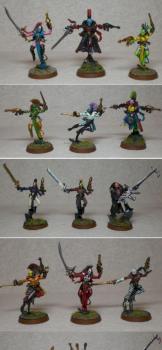 Whole Mess o' Eldar Harlequins by hakoMike