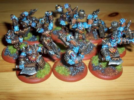 I finnished them!  10 Trollblood Champions! by eldiablito