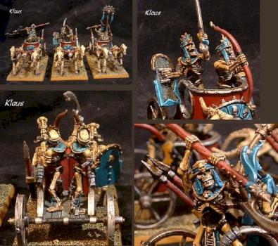 Tomb Kings:  Chariots by darkartminiatures