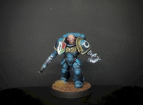 Ultramarines Primaris Assault Intercessor sergeant conversion by risk0