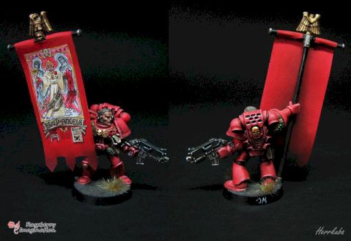 Blood Angel soldier with banner by herrkuba