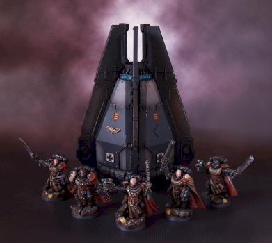 Black Templars Sword Brethren Squad with Drop Pod by highelf