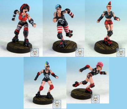 Impact! Miniatures Punk Roller Derby Team by Impactminiatures