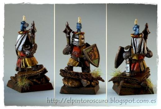 René la Massue, bretonnian dwarf champion by TheDarkPainter