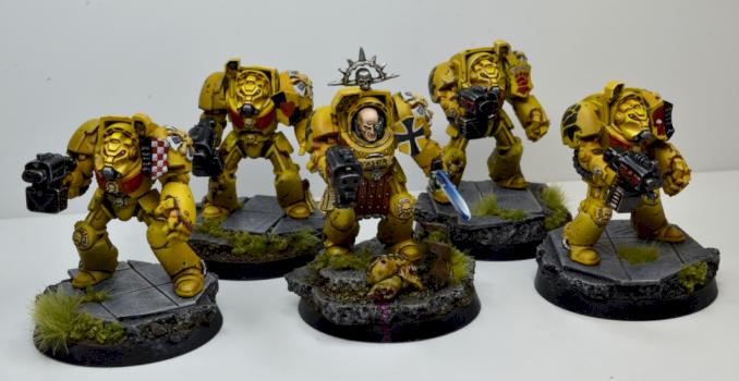 Black Reach Imperial Fist Terminator Squad by Patchoro