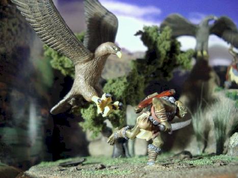 Eagle attacking orc by Ori76