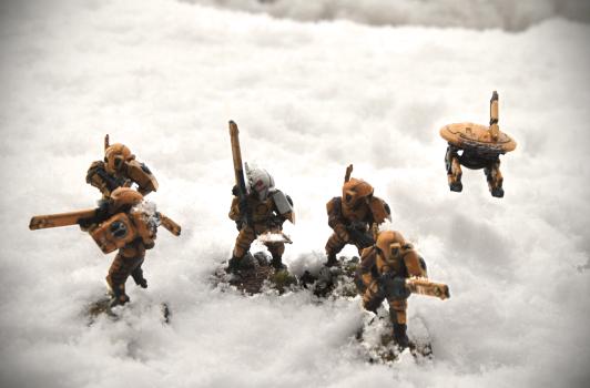 Tau Fire Warriors in hostile enviroment by Adios206