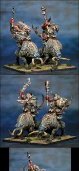 Ogre Kingdoms Mournfang Cavalry by lono