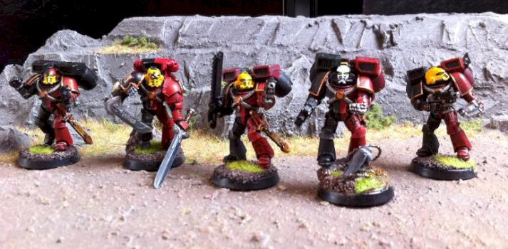 Blood Angels Space Marines Assault Squad by Karrandras