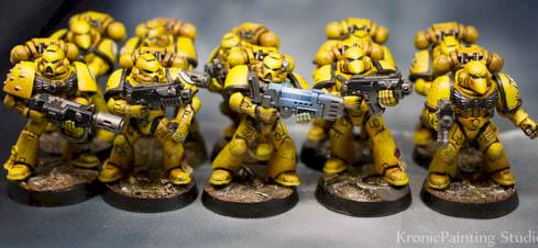 Warhammer 40k space marine imperial fist tactical squad by Kronicpainting