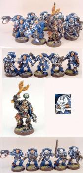 Ultramarines  Tyrannic war veterans with Cassius by darkartminiatures