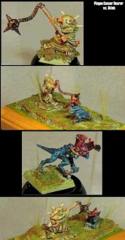 Skaven Plague Censer Bearer vs. Skink by hakoMike