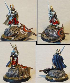 LOTR Elendil on sculpted base and banner by James by Wappellious