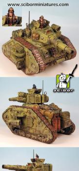 Warhammer 40K Imperial Guard Leman Russ with Commissar by Scibor