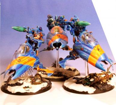 Eldar squad of Vypers by uglyamericanV1.5