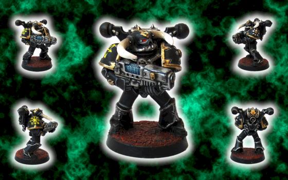 Black Legion Marine with Plasma Gun by cardinal vengen