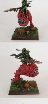 Night Goblin Boss on Giant Squig by Treevill