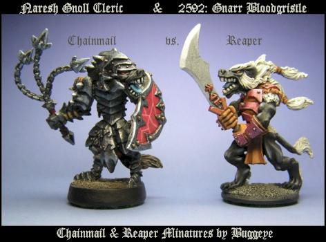 Naresh Gnoll Cleric & 2592: Gnarr Bloodgristle by Buggeye