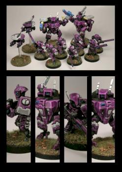 Tau Fire Warriors & XV8 Battle Suits by Vic Mackey