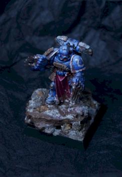 Space Marine Veteran Ultramarine snowy theme by Beefjerky