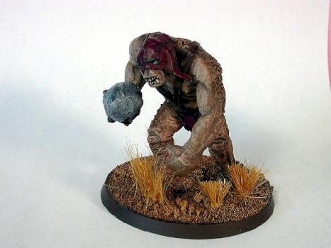 mordor troll with bowling ball by darkrealm miniatures