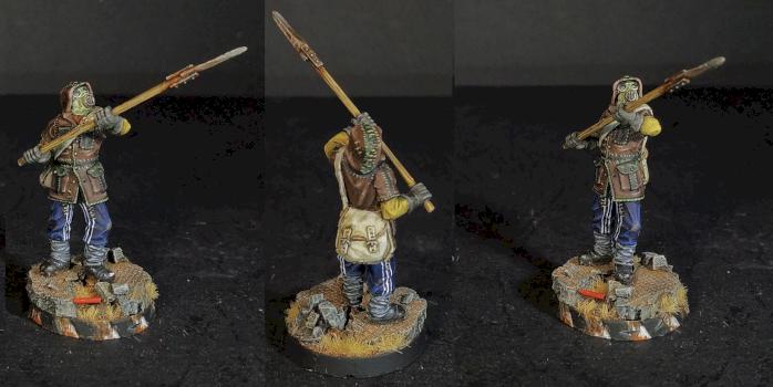 Thug with spear for Gang of Wastelanders Afterglow Miniature Game. by Arekarkadiusz