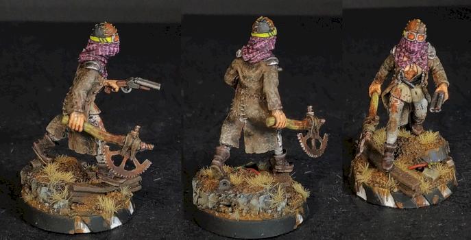 Looter girl from Gang of Wastelanders Afterglow Miniature Game by Arekarkadiusz