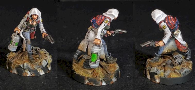 Looter with stolen test-tube for Gang of Wastelanders Afterglow Miniature Game. by Arekarkadiusz