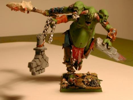 Chaos Nurgle Giant with 3 heads by Anghelescu