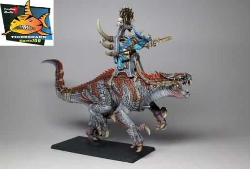 Seraphon Lizardmen Saurus Oldblood on Carnosaur 2 by Tigershark Infinite