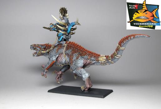 Seraphon Lizardmen Saurus Oldblood on Carnosaur 5 by Tigershark Infinite