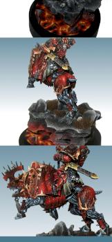 Khorne Lord on Juggernaught. Light Background by Lan Studio