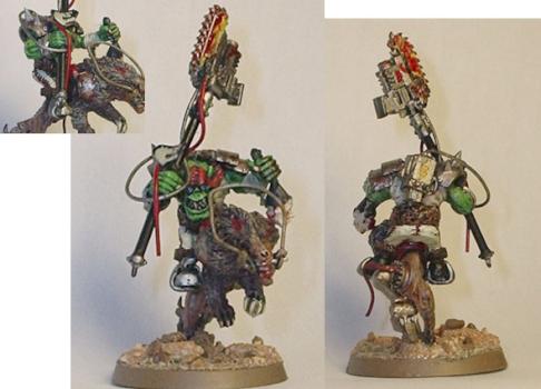 FrenchWaaagh Feral Ork on Cyber-Wolf by Tiriel