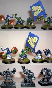 Bloodbowl Goblin supporters by Gelflin