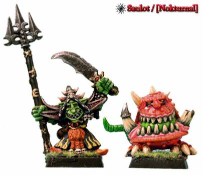 Night goblins Skarsnik & Gobbla by saulot