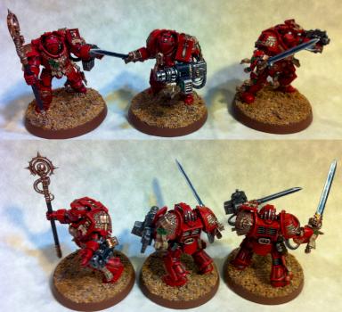 Three red Grey Knight Terminators by Vurumai