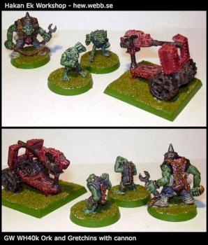 Ork and Gretchins with Cannon by bakalla